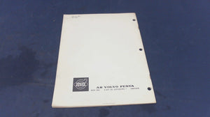 1969 Volvo Penta #2284 Aquamatic 250 Workshop Manual Models A, B, C, D - Used