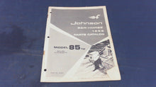 1969 Johnson 383875 Seahorse 85hp Parts Catalog Model 85ESL69M Electramatic Used