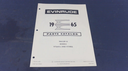 1965 Evinrude 976655 Parts Catalog Trailer 16' Model 975644L 975985L - Used