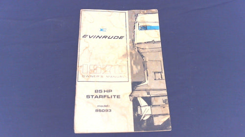 1970 Evinrude 206512 Starflite 85 Hp Model 85093 Owners Manual - Used