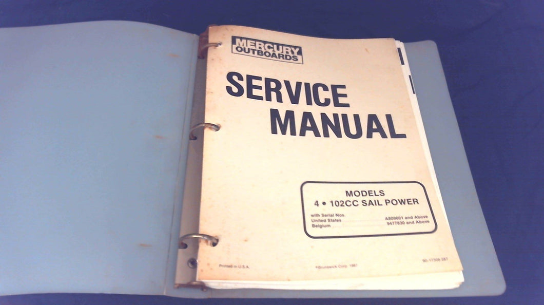 Mercury 17308 Service Manual Models 4 – 102CC Sail Power