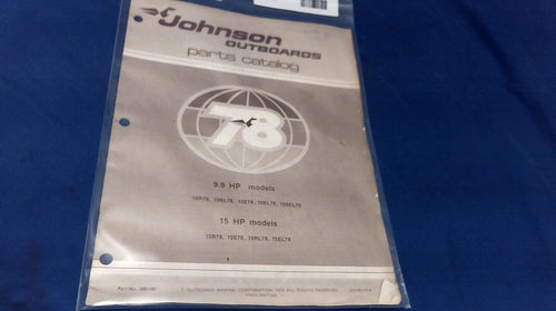 1978 Johnson 389180 9.9/15 hp Parts Catalog - Used