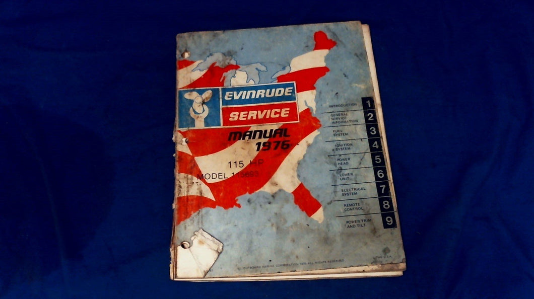 1976 Evinrude 5197 Service Manual Models 115hp 115693 - Used