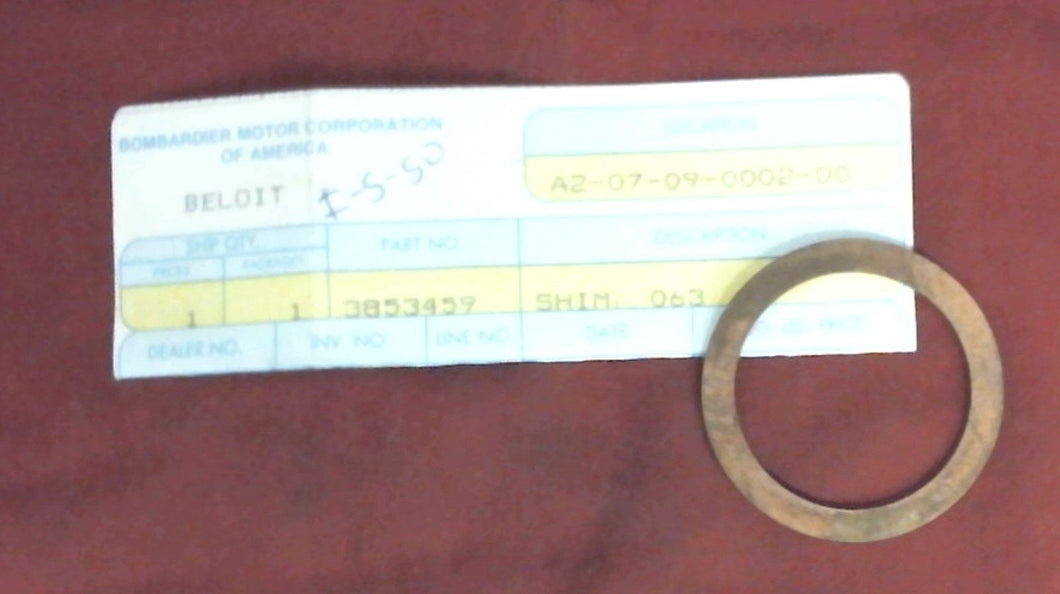 Johnson Evinrude OMC 3853459 Shim .063 – New Old Stock (GLM)