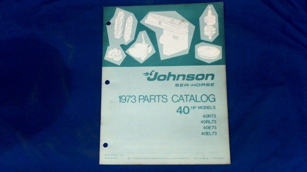 1973 40hp Johnson 40R73 40RL73 Parts Catalog