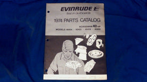 1974 Evinrude 40HP Parts Catalog Norseman Models 40404 40405 40454 40455 - Used