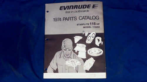 1974 Evinrude 279689 115HP Parts Catalog Starflite Model 115493 - Used