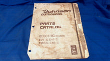 USED 1975 JOHNSON 387010 PARTS CATALOG ELECTRIC MODELS E2T-S E4T-S E2B-S E4B-S