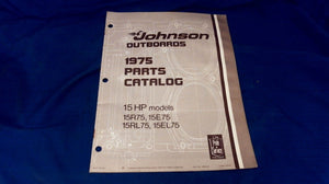 USED 1975 JOHNSON 387015 PARTS CATALOG 15HP MODELS 15R75 15E75 15RL75 15EL75