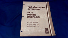 USED 1975 JOHNSON 387017 PARTS CATALOG 40HP MODELS 40R75 40E75 40RL75 40EL75