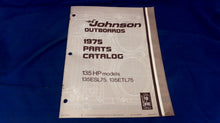 USED 1975 JOHNSON 387022 PARTS CATALOG 135HP MODELS 135ESL75 135ETL75