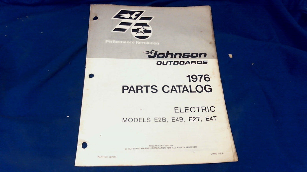 1976 Johnson Electric E2B E4B E2T E4T Parts Catalog