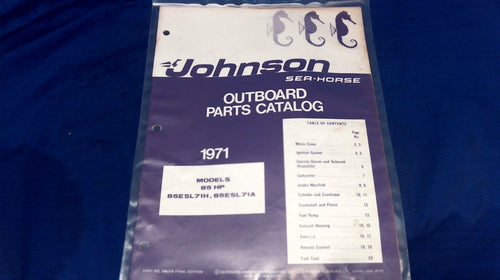 1971 Johnson 85HP 85ESL71H 85ESL71A Parts Catalog