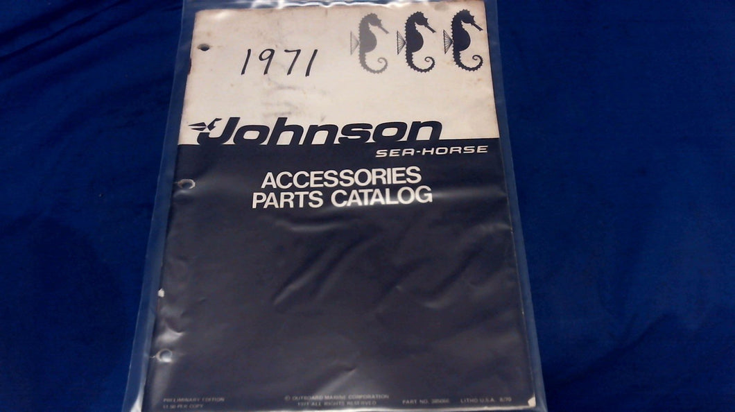 1971 JOHNSON 385066 SEA-HORSE ACCESSORIES PARTS CATALOG