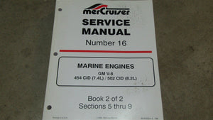 1994 Mercruiser Service Manual #16 GM V-8 454 CID (7.4L)/502 CID (8.2L) - Used