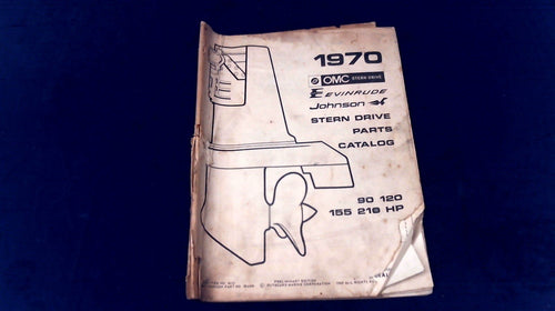 1970 Johnson Evinrude OMC 90 120 155 210 hp Stern Drive Parts Catalog