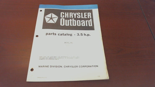 1980 Chrysler Outboard 3.5 HP 32H1D Parts Catalog - Used