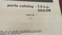 1980 Chrysler Outboard 7.5 HP Sailor 71H1B 71B1B Parts Catalog - Used