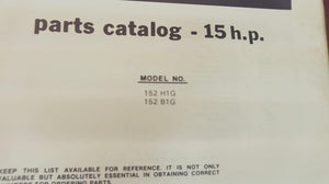 1980 Chrysler Outboard 15 HP 152H1G 152B1G Parts Catalog - Used