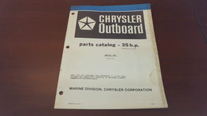 1980 Chrysler Outboard 35 HP Manual Tiller 353H1N Parts Catalog - Used