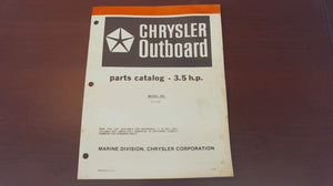 1981 Chrysler Outboard 3.5 H.P. 32 H2E Parts Catalog - Used