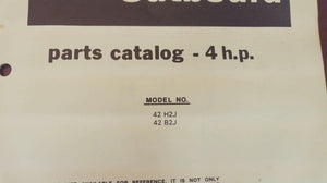 1981 Chrysler Outboard 4 H.P. 42 H2J 42 B2J Parts Catalog - Used