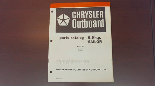 1981 Chrysler Outboard 9.9 H.P. Sailor Parts 95 H2H 95 B2H Catalog - Used