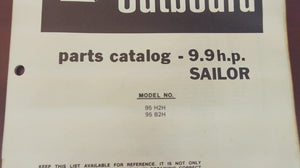 1981 Chrysler Outboard 9.9 H.P. Sailor Parts 95 H2H 95 B2H Catalog - Used