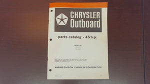 1981 Chrysler Outboard 45 H.P. 457 H2N 457 B2N Parts Catalog - Used