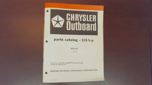 1981 Chrysler Outboard 115 H.P. 1158 H2E 1158 B2E Parts Catalog - Used