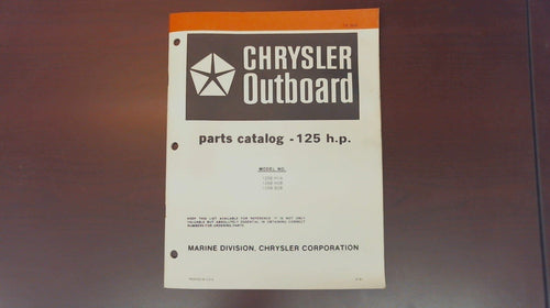 1981 Chrysler Outboard 125 H.P. 1258 H1A 1258 H2B 1258 B2B Parts Catalog - Used