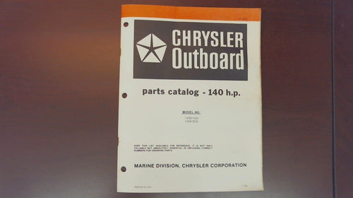 1981 Chrysler Outboard 140 H.P. 1408 H2D 1408 B2D Parts Catalog - Used