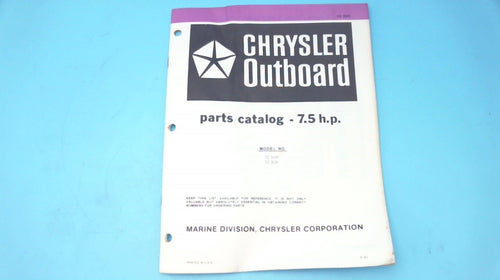 1982 Chrysler 7.5HP Parts Catalog - Models 72 H3F/72 B3F - OB3840