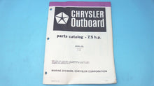 1982 Chrysler 7.5HP Parts Catalog - Models 72 H3F/72 B3F - OB3840