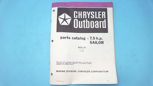 1982 Chrysler 7.5 HP Parts Catalog Sailor Models 71 H3D/71 B3D - OB3839