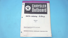 1982 9.9HP Chrysler Parts Catalog - Models 92H3K/92B3K - OB3842