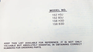 1982 15HP Chrysler Parts Catalog - 152 H3J/152 B3J/158 H3D/158 B3D - OB3841