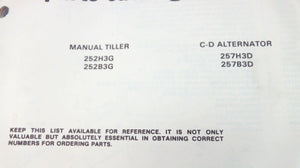 1982 25HP Chrysler Parts Catalog - 252HG 252B3G 257H3D 257B3D - OB3845