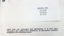 1982 35HP Chrysler Parts Catalog CD Alternator 357H3N/357B3N/357R3P- OB3846