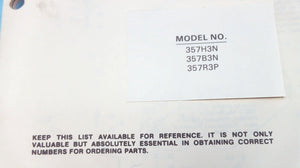 1982 35HP Chrysler Parts Catalog CD Alternator 357H3N/357B3N/357R3P- OB3846