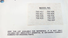1982 75HP Chrysler Parts Catalog - 756 H2J 756 B2J 758 H2E 758 B2E 756 H3K
