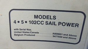 Mercury Service Manual Models 4 5 HP 102CC Sail Power - Used