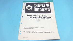 1979 Chrysler 6 H.P. Sailor (Pre-Rigged) 65 H0A 65 B0A Parts Catalog - Used