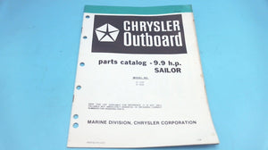 1979 Chrysler Outboard 9.9 H.P. Sailor 91 H0B 91 B0B Parts Catalog - Used