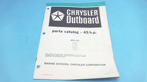 1979 Chrysler Outboard 45 H.P. 456 457 H0L B0L 459 H0J B0J Parts Catalog - Used