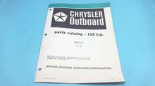 1979 Chrysler Outboard 115 H.P. 1154 HOB 1154 BOB Parts Catalog - Used