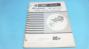 1968 OMC 80HP Stern Drive NU NUE-10S Parts Catalog - Used