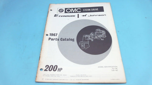 1967 OMC 200 HP Stern Drive TU-16C TUE-16C Parts Catalog - Used