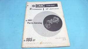 1967 OMC 185 HP Stern Drive KU KUE-15S Parts Catalog - Used