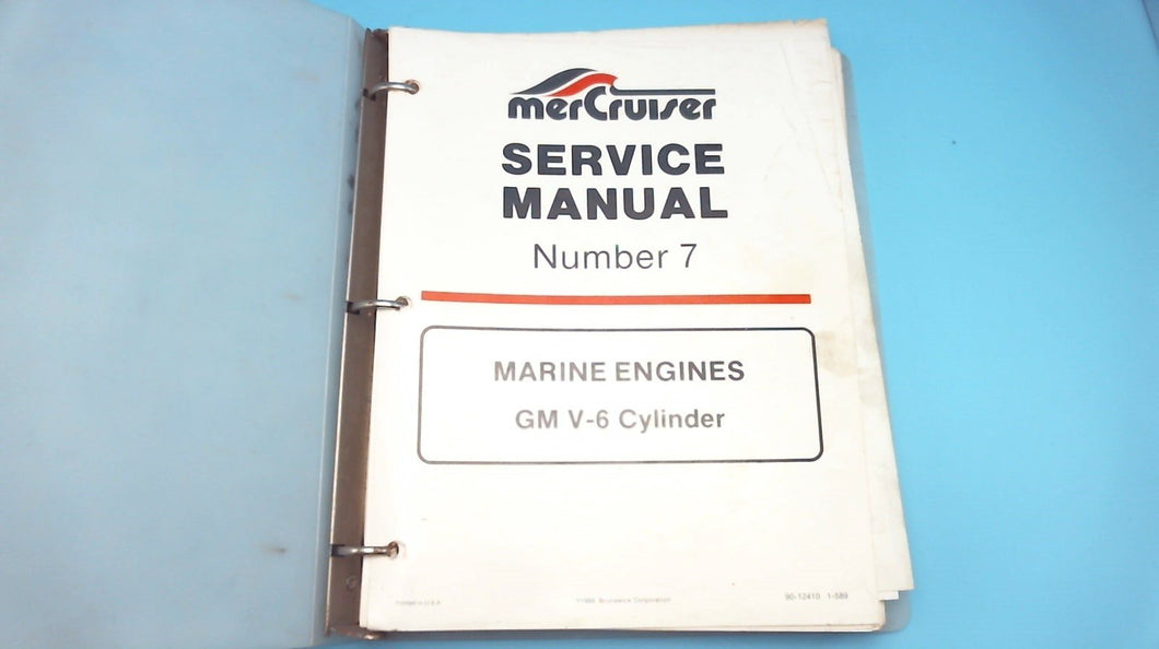 1990 Mercruiser #7 Marine Engines GM V-6 Cylinder Service Manual - Used